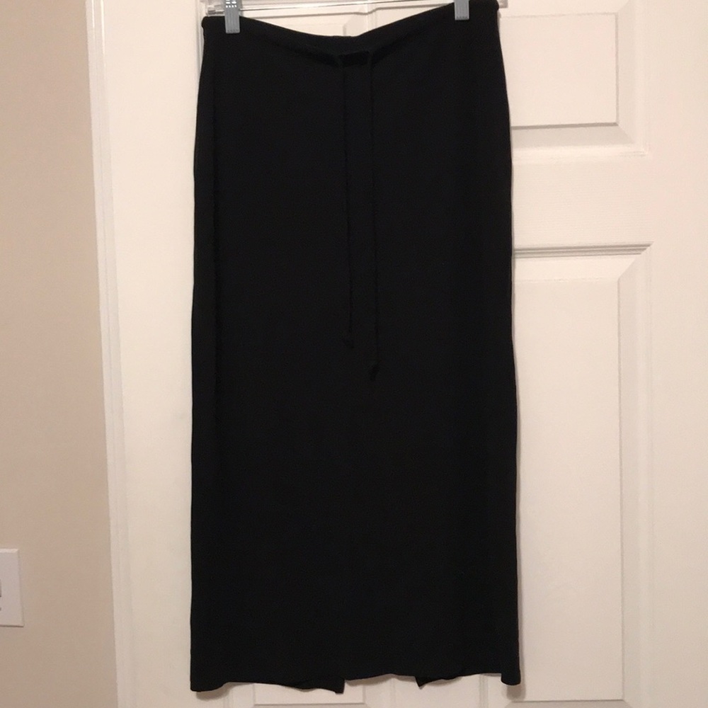 Ladies Long Black Skirt with Slit in Back